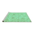 thumbnail image 2 of Ahgly Company Machine Washable Indoor Rectangle Oriental Turquoise Blue Traditional Area Rugs, 7' x 10', 2 of 4