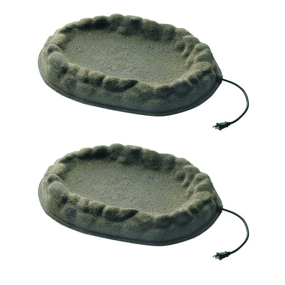Farm Innovators 4 Seasons Outdoor Sand Coated Heated Birdbath (2 Pack)