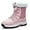Pink, variant on Fur Lined Winter Boots for Women - Waterproof Snow Booties with Anti-Slip Sole, Comfortable Outdoor Walking Shoes