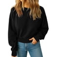 thumbnail image 3 of Soft Crewneck Cropped Sweatshirt For Women Long Sleeve Lightweight Basic Crop Tops 2025, 3 of 3