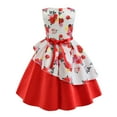 thumbnail image 6 of Toddler Little Girls Sleeveless Floral Print Princess Dress 2-8T Kid Formal Ball Gown Pageant Dresses, 6 of 11