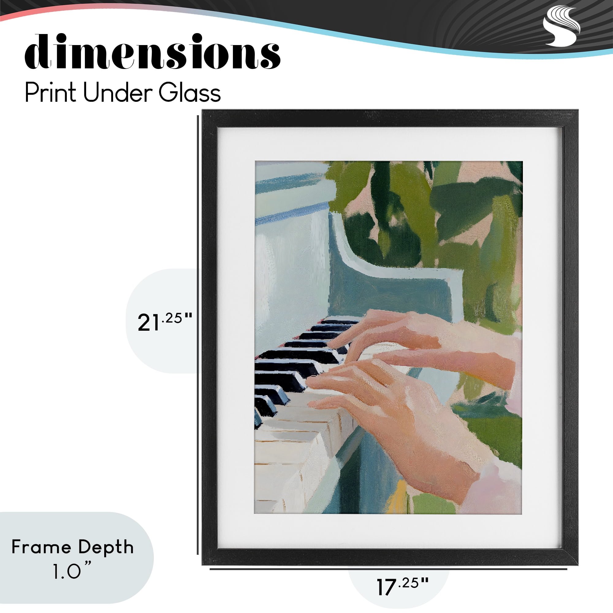 Stupell Industries Piano Hands in Sunlit Space Black Framed Print Under Glass, design by The Prints Vibe