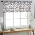 thumbnail image 2 of Spring Flowers Valance Curtains for Kitchen/Living Room/Bathroom/Bedroom Window, Rod Pocket Small Topper Half Short Window Curtains Voile Sheer Scarf, Farmhouse Dark Blue Pastoral Floral Leaf 60"x18", 2 of 8