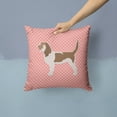 thumbnail image 2 of Grand Basset Griffon Vendeen Checkerboard Pink Fabric Decorative Pillow, 2 of 4