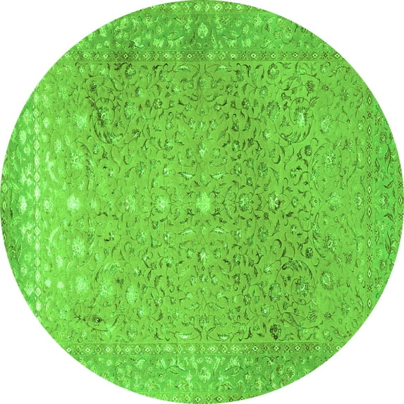 Ahgly Company Indoor Round Persian Green Traditional Area Rugs, 8' Round