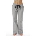 thumbnail image 4 of Cocoom Striped Long Sleeve Pajama Pants Set with Notch Collar (Black / White, Small), 4 of 4