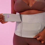 Frida Mom Postpartum Abdominal Binder for Post Maternity Compression, Shaping, and Support, Adjustable Belly Band, Grey