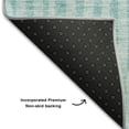 thumbnail image 3 of Addison Rugs Mayfield Washable Transitional Striped Teal Round Rug, 8' x 8', 3 of 5
