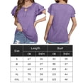 thumbnail image 2 of Camiseta Camiseta holgada con cuello en V de doble capa de color sólido de verano para mujer Ygjytge para Mujer Púrpura T L, 2 of 7