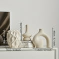 thumbnail image 3 of 3 Pcs Bohemian Ceramic Vase Set, Modern Minimalist Home Decor - Round and Donut Shape Geometric Pattern Vases for Living Room, Table Centerpiece, Shelf Decor, Wedding Gift (Set of 3), 3 of 6