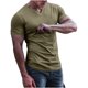 thumbnail image 4 of Camiseta de manga corta ajustada con cuello en V redondo liso informal para hombre Pompotops oipoqjl34163, 4 of 8