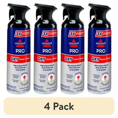 (4 pack) Bissell Professional Power Shot Oxy Carpet Spot, 14 Ounces (Pack of 2), 95C9L Stain Remover, 14oz, None, 28 Fl Oz