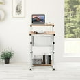 thumbnail image 3 of Giantex Height Adjustable Standing Desk, Laptop Desk w/Footrest, Compact Standing Table for Sitting or Standing, Lectern Podium for Presentation Use, 3 of 6