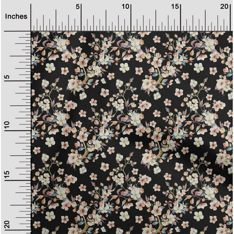 oneOone Viscose Chiffon Black Fabric Watercolor Floral Dress Material Fabric  Print Fabric By The Yard 42 Inch Wide-aC - Walmart.com