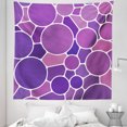 thumbnail image 1 of Purple and Pink Tapestry, Abstract Stained Glass Motif with Retro Circular Shapes Colorful Pattern, Fabric Wall Hanging Decor for Bedroom Living Room Dorm, 5 Sizes, Multicolor, by Ambesonne, 1 of 1