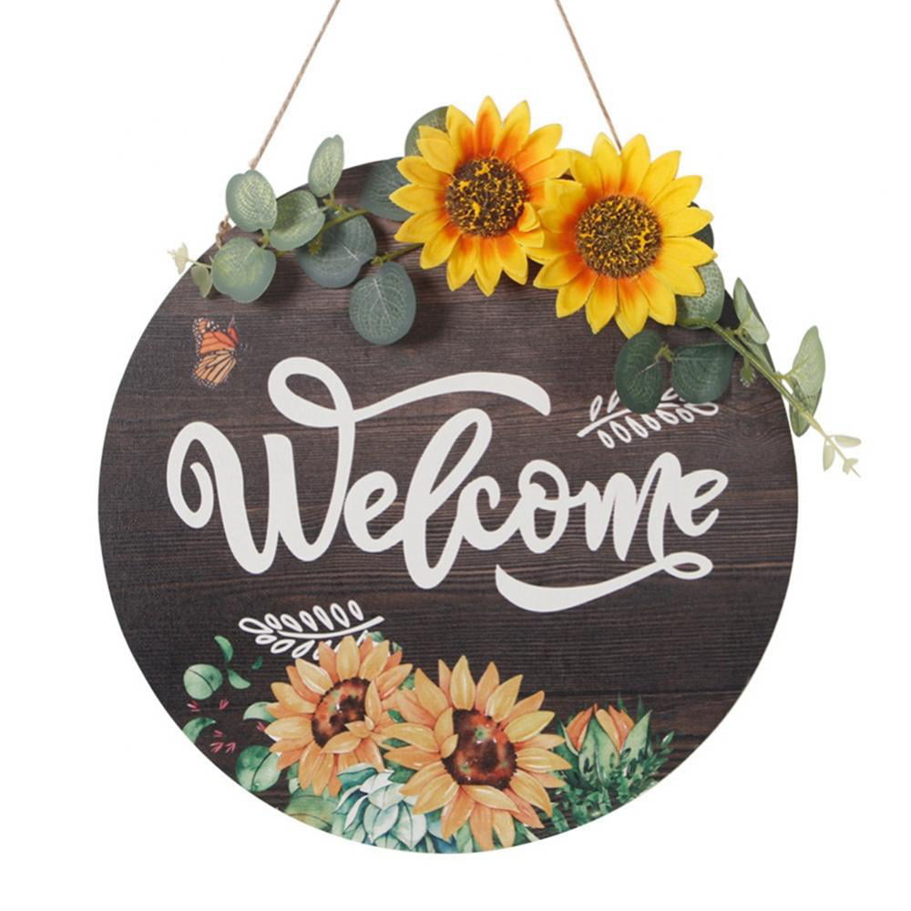 1pc Wooden Welcome Hanging Sign Welcome Sign Board Wooden Door Tag for Home 