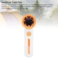 thumbnail image 3 of Portable Handheld  Fan, Battery Operated Fan Digital Display Type C Interface ABS PP 100 Speed Safe  for Camping Orange,Green,Purple, 3 of 7