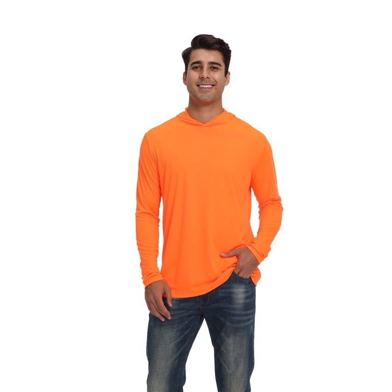 Zfeel High Visibility Men's Hoodie for Work | Safety Neon Orange