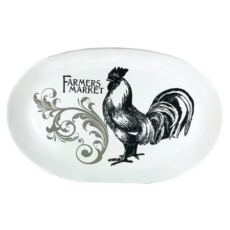 Great Finds SV023-PO Farmhouse Collection Ceramic Plate, Oval