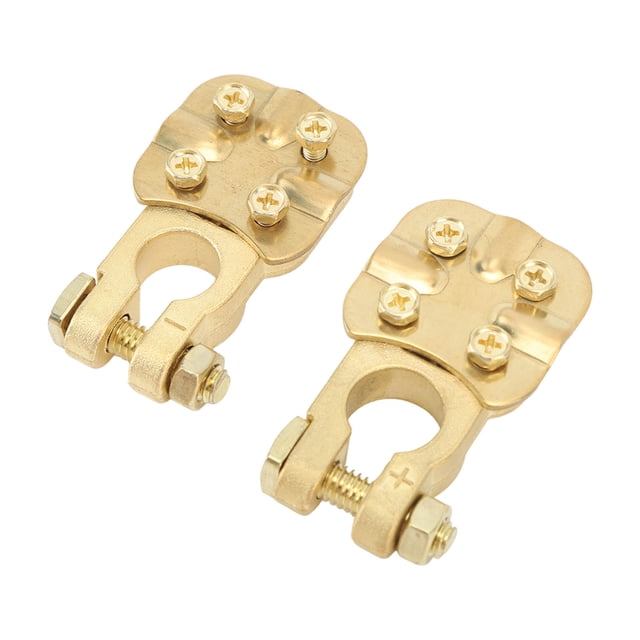 Top Post Battery Terminals Clamp Set, Brass Battery Terminal Connector Excellent Electrical Conductivity For Trucks