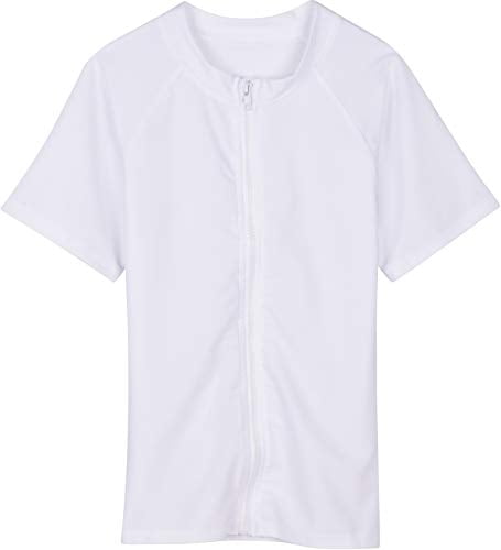 SwimZip Jungen Rashguard – UPF 50+ Sonnenschutz, Mit Reißverschluss, Kurzärmlig