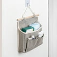 thumbnail image 4 of Wall Mounted Hanging Storage Bag - Cotton Linen, Multi-Compartment & Foldable - for Dormitory, Bedside & Organizing, 4 of 6
