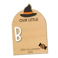 thumbnail image 2 of Kuntesetty Baby's First Halloween Footprint Plaque DIY Family Birthday Decorative Board Hat, 2 of 9