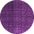 thumbnail image 1 of Ahgly Company Indoor Round Abstract Purple Modern Area Rugs, 4' Round, 1 of 4