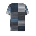 thumbnail image 4 of QUNYINEY Plaid Shirts for Women Short Sleeve V Neck Casual Tops Button Loose Pullover Shirts, 4 of 5
