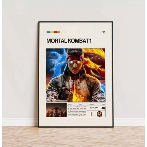 Mortal Kombat 1 Poster, Video Game Poster, Minimalist Game Print, Gaming Room NO FRAMED POSTER, Home Decor, Vintage Art Print, Haging Poster, Cute Birthday Gift, Wall Art