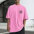 thumbnail image 2 of BinBiL Men's Fashion Printed Sport T-Shirt Vintage Distressed Round Neck Shirt Short Sleeve Casual Tops Athletic Workout Wear Pink L(L), 2 of 5