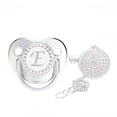 thumbnail image 1 of Baby Pacifier 26 Letter Name Initial Clip Silicone Infant Nipple Bling Newborn Pacifier, 1 of 9