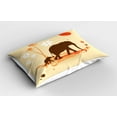 thumbnail image 2 of Ambesonne Animal Pillow Sham 2 Pack, Savannah Tropical Lands Art, 36"x20", Orange Brown and Cream, 2 of 3
