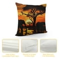 thumbnail image 4 of GOSMITH  Throw Pillows Covers Black Silhouette Elephants African Wild Animal Herd in The Sunset Home Decorative,Cushion Cover for Bedroom Sofa Living Room, 4 of 5