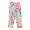 thumbnail image 3 of Lsque Cupcakes and Donuts Print Women's Pajama Pants, Lounge Pant - Comfortable Home Wear,Elastic Waistband, Stylish Design-Large, 3 of 9