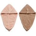thumbnail image 1 of Toallas de microfibra súper absorbentes para secar el cabello, 2 paquetes, turbantes para envolver el cabello de secado rápido, 10 x 26 pulgadas, 1 of 5