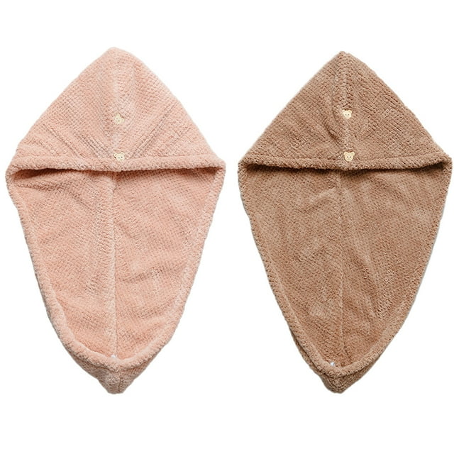Toallas de microfibra súper absorbentes para secar el cabello, 2 paquetes, turbantes para envolver el cabello de secado rápido, 10 x 26 pulgadas