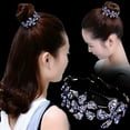 thumbnail image 1 of CNKOO Women Floral Bling Rhinestone Bun Hairpin Twist Hair Clip Styling Accessory, 1 of 8