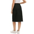 thumbnail image 3 of INSPIRE CHIC Women's Skirt Denim Button Down Frayed Trim H-Line Knee Length Casual Jean Skirts 2XL Black, 3 of 6
