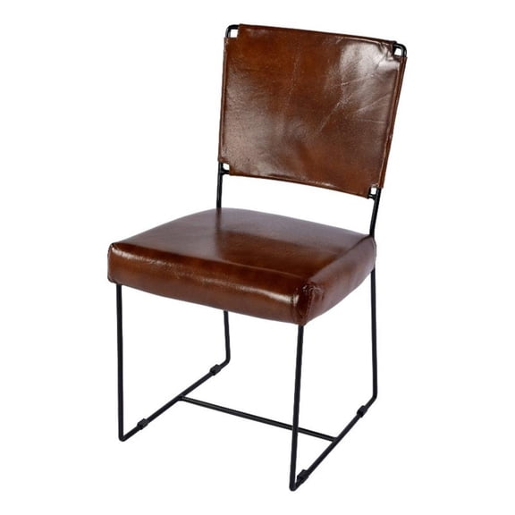 Butler Specialty Company Nevin 19 in. Seat Height Leather Side Chair-Brown
