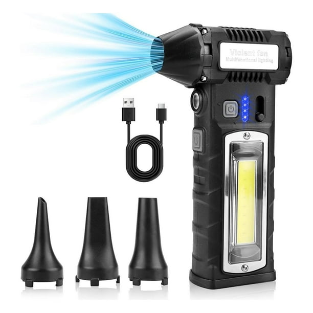 Plumero de Aire Comprimido, Soplador de Aire Eléctrico de 130.000 RPM con Luz LED, Soplador de Aire Inalámbrico para PC, Teclado, Coche y Hogar.