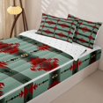 thumbnail image 3 of jejeloiu Earthy Tribal Zipper Full Size Comforter Sets with Fitted Sheet and 2 Pillowcases,Native Print Zipper Bedding Set For Boys,Green Red,Reversible,4 Pieces, 3 of 7