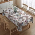 thumbnail image 2 of White Pioneer Flower and Paisley Pattern Rectangle Tablecloth 60"x84",Waterproof Polyester Rectangle Table Cloth, Wipeable Spillproof Polyester Tablecloth for Dining, Camping, Indoor and Outdoor, 2 of 5