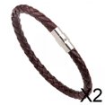 thumbnail image 1 of 2xPulsera De Cuero Trenzado Para Hombres Y Mujeres Para Viajes Día Regalo De Cumpleaños Marrón, 1 of 8