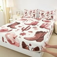 thumbnail image 3 of Castle Fairy Cowgirls Boots Hats Twin Sheet Sets 3pcs for Teens Adults,Chic Flowers Cactus Twin Fitted Sheet Microfiber,Western Theme Breathable Flat Sheet,Breathable Home Decor, 3 of 7