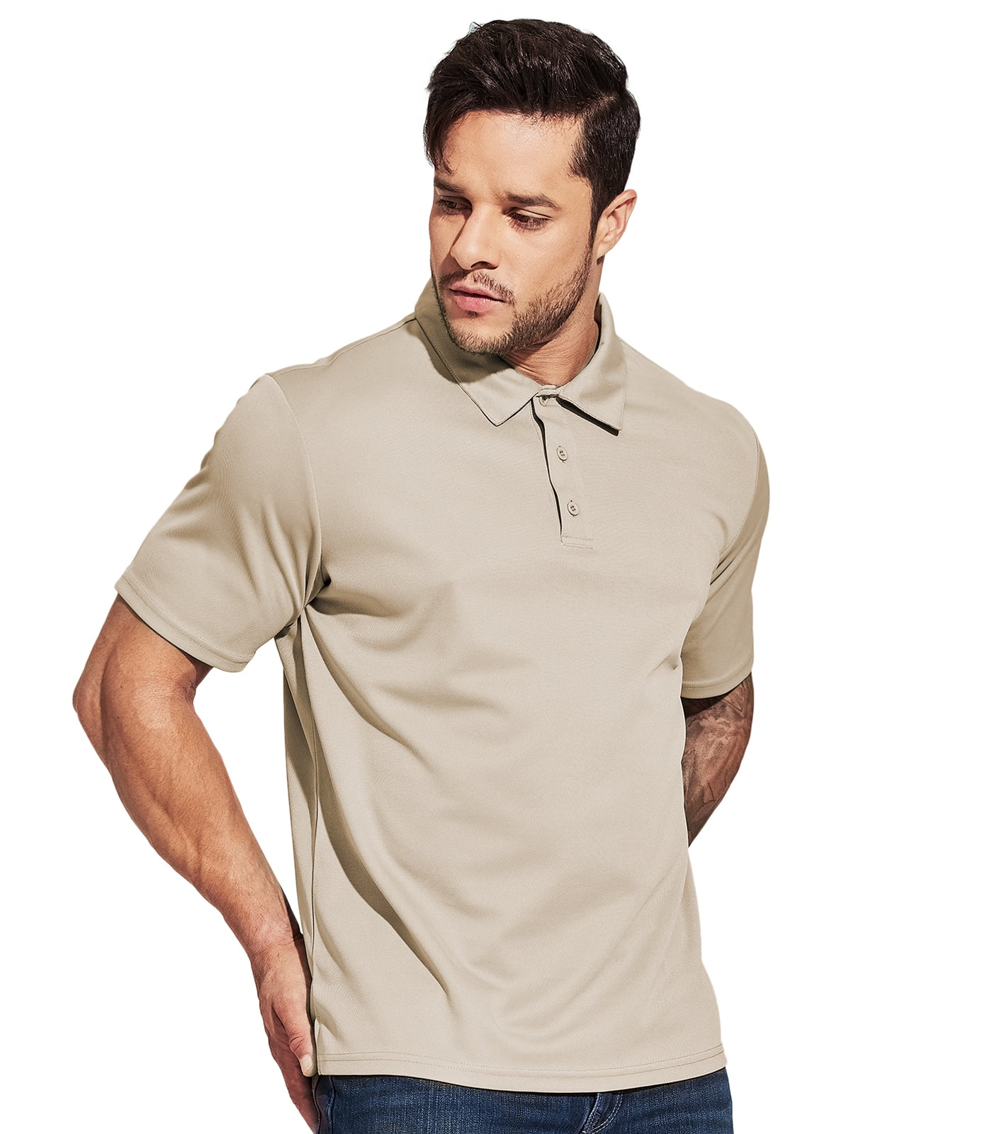 Mens Polo Shirt Cool Quick-Dry Sweat 