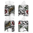 thumbnail image 2 of Tissue Skulls Roses Box Cover Holder, Square by Xecao - Leather Decorative Organizer for Tabletop, Bathroom, Car, Office, 2 of 8