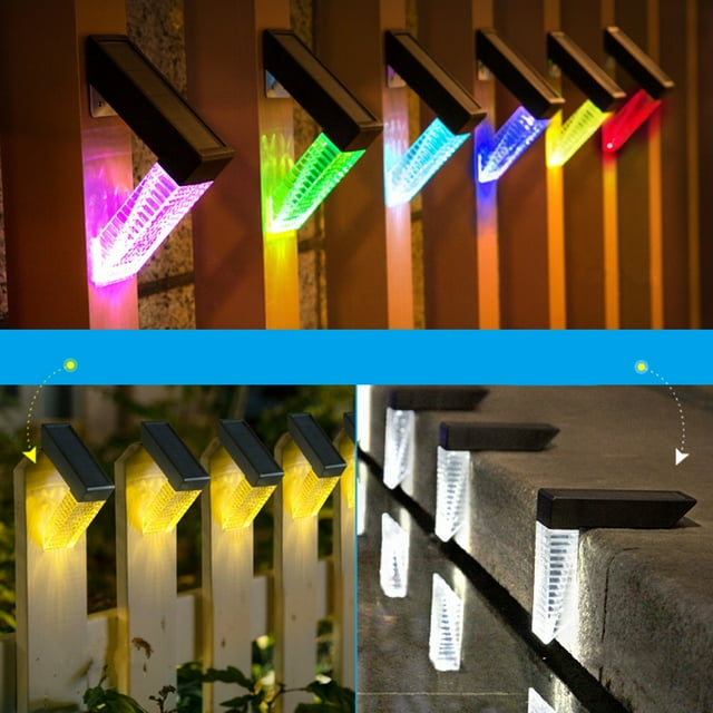 Fiudx Lámpara Solar de Pared, Led de Modo Dual, Blanco Cálido/Blanco, Energía Solar, Abs + Acrílico Resistente a La Intemperie, Fácil Instalación Vertical/Plana, Decoración para Vallas de Jardín, Enc