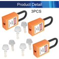 thumbnail image 4 of Wekity Lockout Tagout Locks Safety Padlock Loto Locks Keyed Alike PA Lock Out Tag Out Steel Shackle Small Luggage Padlocks Orange 3PCS-0621, 4 of 5