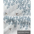 thumbnail image 6 of Geometric Leaves Linen Curtain Valance for Bedroom/Bathroom/Kitchen/Office/Living/Dining Room Windows,Spring Botanical Birds Modern White Rod Pocket Topper Drapes Decorative Cafe Drapery Panel 60x18, 6 of 6